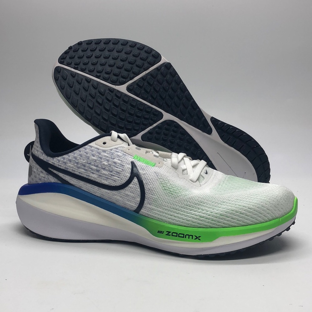 Men’s Nike Air Zoom Vomero 17 White Thunder Blue Green FB1309-100 NWOB